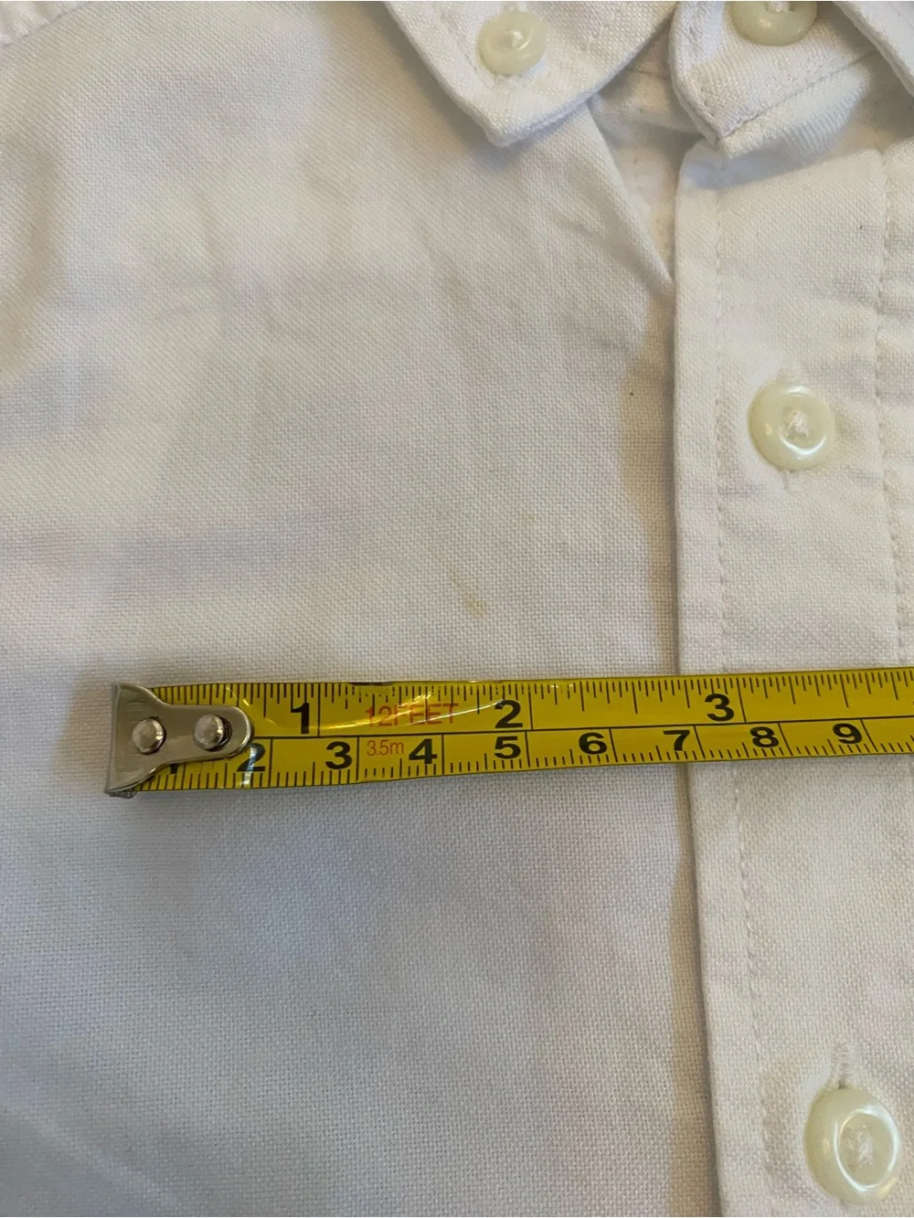 The Childrens Place Boys White Long Sleeve Button Down Dress Shirt Size 4